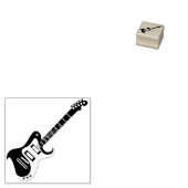 Elegant Modern Electric Guitar Cool Rock Music Rubberstempel (Gestempeld)