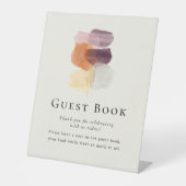 Elegant Modern Fall Leaves bruiloft gastenboek Reclamebord Met Voetstuk (Voorkant)