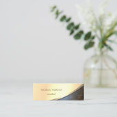 Elegant modern, Faux Gold, leder look Mini Visitekaartje (Staand voorkant)