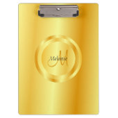 Elegant Modern Faux Gold Monogram Sjabloon Klembord (Voorkant)