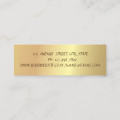 Elegant Modern, Faux Gold, Stripes Mini Visitekaartje (Achterkant)