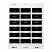 Elegant Modern Faux Silver Black Sjabloon Glamour Etiket (Full Sheet)