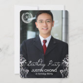 Elegant Modern Fern Foto Birthday - Uitnodigingen (Voorkant)