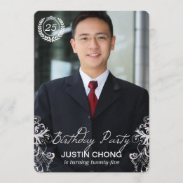 Elegant Modern Fern Foto Birthday - Uitnodigingen