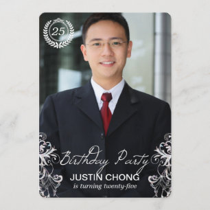 Elegant Modern Fern Foto Birthday - Uitnodigingen