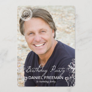 Elegant Modern Fern Foto Birthday - Uitnodigingen