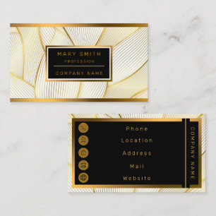 Elegant modern Floral Gold White Line Collectie Visitekaartje