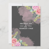 Elegant Modern Floral Greenery Waterverf Wedding Kaart (Achterkant)