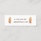 Elegant Modern Floral Photo Mini Visitekaartje (Achterkant)