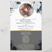 Elegant Modern Floral Photo Wedding Programme (Voorkant)