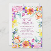 Elegant modern Floral Waterverf Vrijgezellenfeest Kaart (Voorkant)