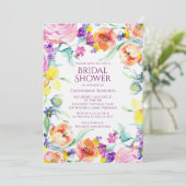 Elegant modern Floral Waterverf Vrijgezellenfeest Kaart (Staand voorkant)