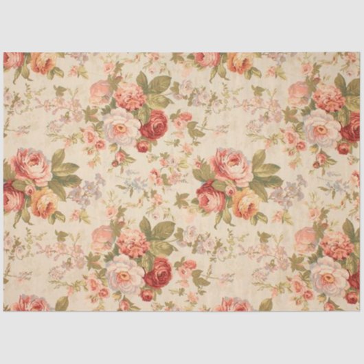  Elegant modern Floral Weefpapier Tissuepapier (Voorkant)
