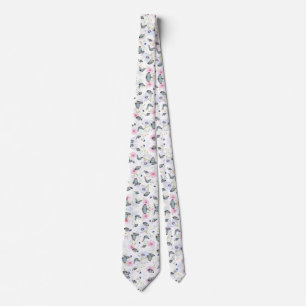 Elegant Modern Flowers en vlinderpatroon Stropdas