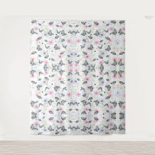 Elegant Modern Flowers en vlinderpatroon Wandkleed