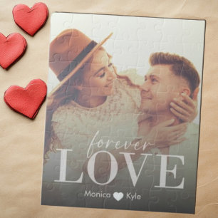 Elegant Modern Forever Love Custom Photo Legpuzzel