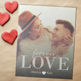 Elegant Modern Forever Love Custom Photo Legpuzzel