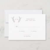 Elegant modern, formeel monogram bruiloft RSVP (Voorkant)
