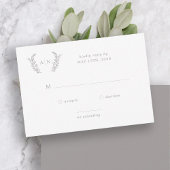 Elegant modern, formeel monogram bruiloft RSVP Kaartje