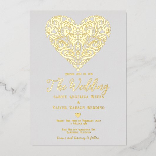 Elegant Modern Foto Folie Wedding Folie Uitnodiging (Voorkant)