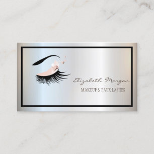 Elegant modern frame, Zilver, Make-up, Valse wimpe Visitekaartje