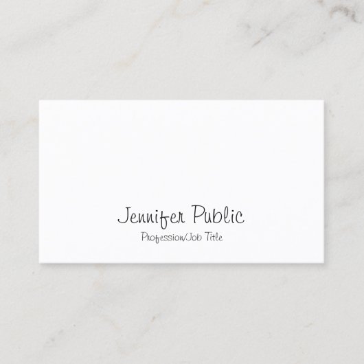 Elegant modern Freehand Script Simple Plain Visitekaartje (Voorkant)