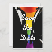 Elegant Modern Gay Men Wedding Rainbow Save The Date (Voorkant)