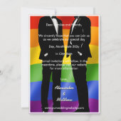 Elegant Modern Gay Men Wedding Rainbow Save The Date (Achterkant)