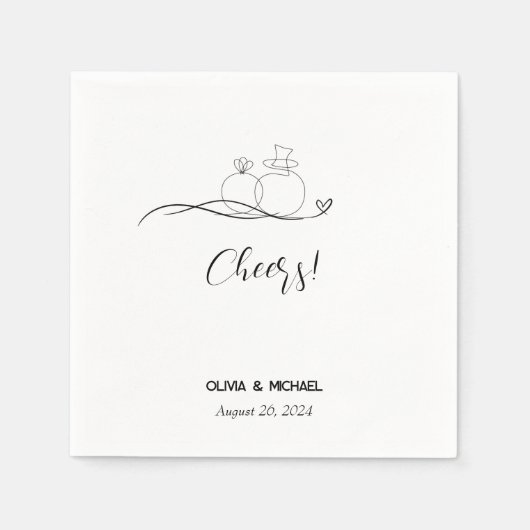 Elegant modern gejuich script minimalistisch servet (Voorkant)