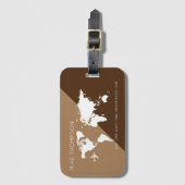 elegant, modern & geometrisch 2-tone Brown Travel Bagagelabel (Voorkant (verticaal))