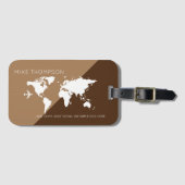 elegant, modern & geometrisch 2-tone Brown Travel Bagagelabel (Voorkant (horizontaal))