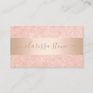 Elegant modern geometrisch koper roos goud glitter visitekaartje