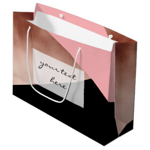 elegant modern geometrisch roos goud roze zwart groot cadeauzakje
