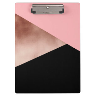 elegant modern geometrisch roos goud roze zwart klembord