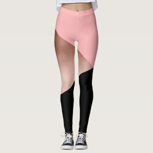 elegant modern geometrisch roos goud roze zwart leggings