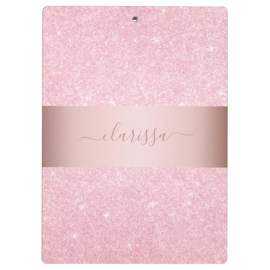 Elegant modern geometrisch roos goudglitter klembord (Achterkant)