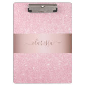 Elegant modern geometrisch roos goudglitter klembord (Voorkant)