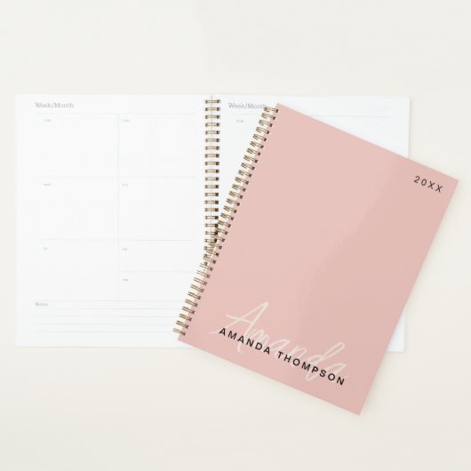 Elegant modern gepersonaliseerd met naam monogram planner (Display)
