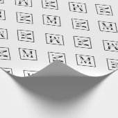 Elegant modern gepersonaliseerd monogram wit cadeaupapier (Hoek)