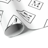 Elegant modern gepersonaliseerd monogram wit cadeaupapier (Rol Hoek)