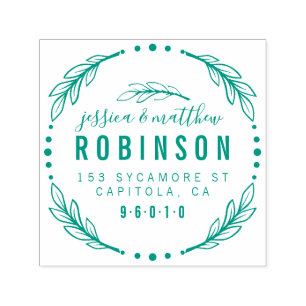 Elegant Modern Getrouwd Paar Retouradres Zelfinktende Stempel