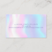 Elegant Modern Girly Funny, Flamingos, Holografisc Visitekaartje (Achterkant)
