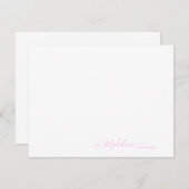 Elegant Modern Girly Script Blush Roze Notitiekaartje (Voorkant / Achterkant)