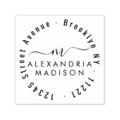Elegant Modern Girly Script Monogram Adres Zelfinktende Stempel (Design)