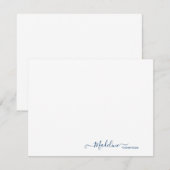Elegant Modern Girly Script Navy Blue Notitiekaartje (Voorkant / Achterkant)