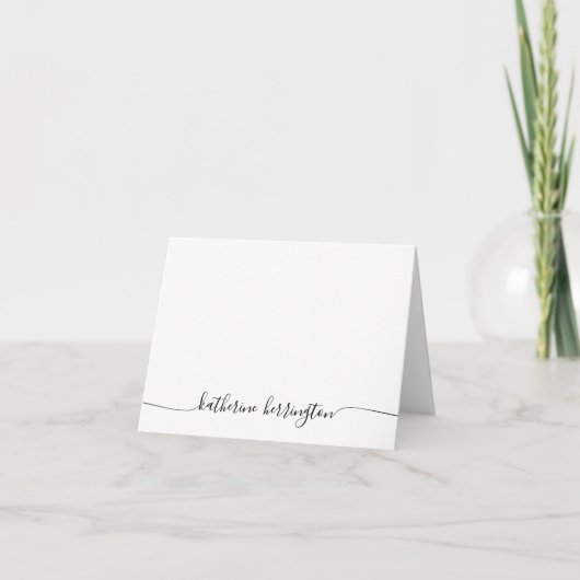 Elegant Modern Girly Swash Script Name Calligraphy Notitiekaartje (Voorkant)