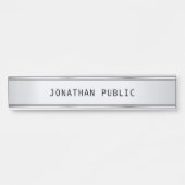 Elegant Modern Glamoureus Zilver Sjabloon Eenvoudi Deurbordje (Voorkant)