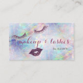 Elegant modern glimmend, glitter lips, Lashes Opal Visitekaartje (Voorkant)