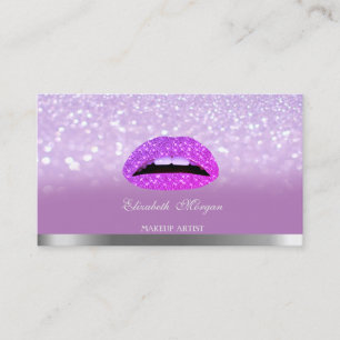 Elegant Modern, Glitter Bokeh Ombre Lippen Visitekaartje