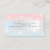 Elegant Modern Glitter Bokeh, Silver Stripe Visitekaartje (Achterkant)